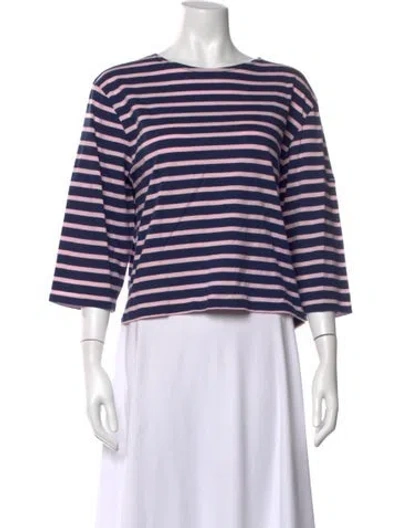 Pre-owned Saint James Striped Crew Neck T-shirt In Blue