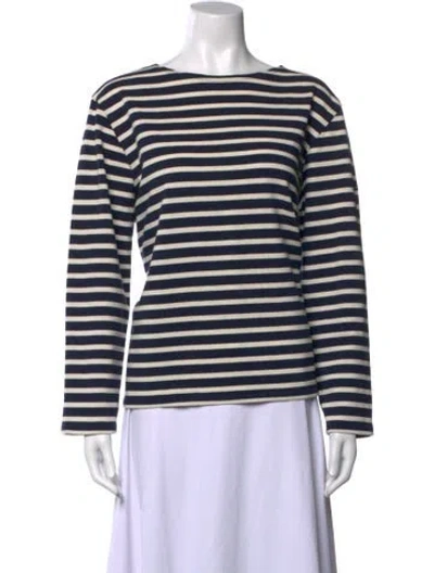 Pre-owned Saint James Striped Crew Neck T-shirt In Blue