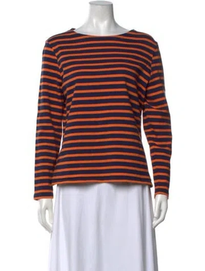 Pre-owned Saint James Striped Crew Neck T-shirt In Blue