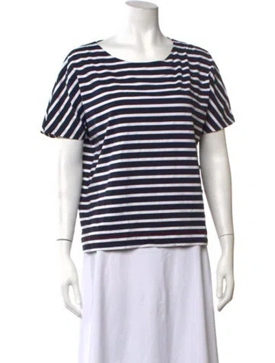Pre-owned Saint James Striped Crew Neck T-shirt In Blue