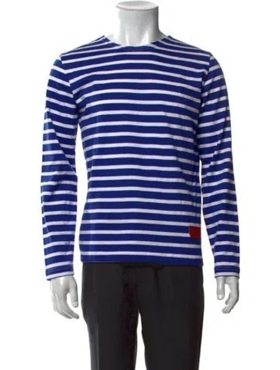 Pre-owned Saint James Striped Crew Neck T-shirt In Blue