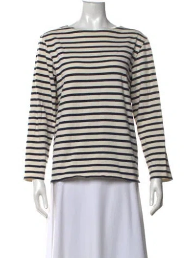 Pre-owned Saint James Striped Crew Neck T-shirt In Blue/neutrals