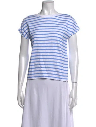 Pre-owned Saint James Striped Crew Neck T-shirt In Blue/white