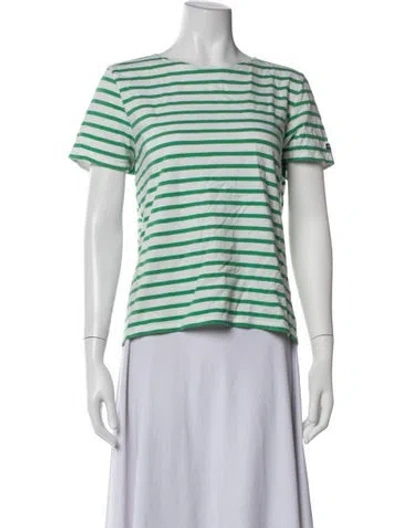 Pre-owned Saint James Striped Crew Neck T-shirt In Blue/white
