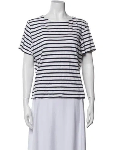Pre-owned Saint James Striped Crew Neck T-shirt In Blue/white