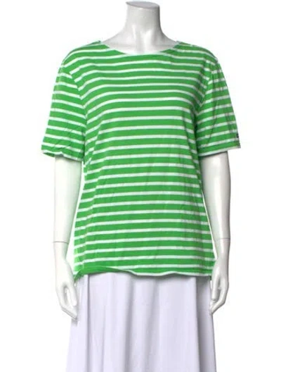 Pre-owned Saint James Striped Crew Neck T-shirt In Green