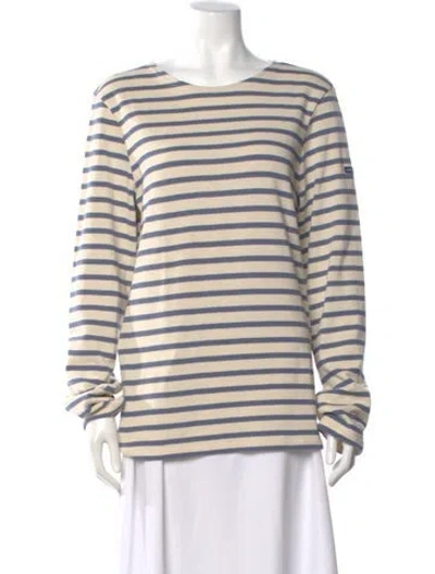 Pre-owned Saint James Striped Crew Neck T-shirt In Neutral