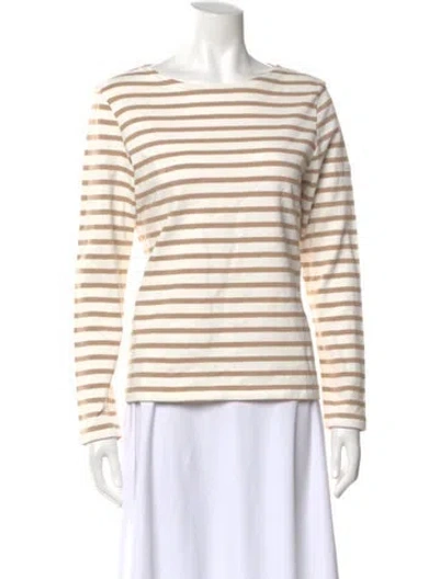 Pre-owned Saint James Striped Crew Neck T-shirt In Neutral