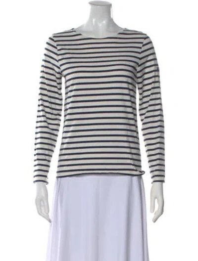 Pre-owned Saint James Striped Crew Neck T-shirt In Neutral