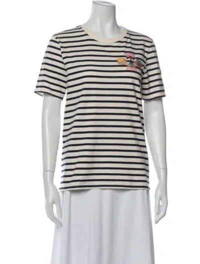 Pre-owned Saint James Striped Crew Neck T-shirt In Neutral