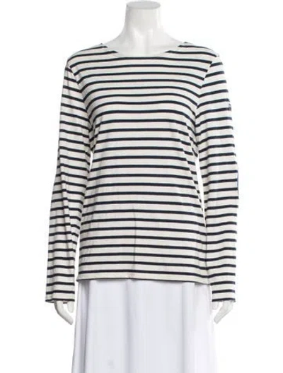 Pre-owned Saint James Striped Crew Neck T-shirt In Neutrals