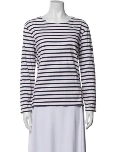 Pre-owned Saint James Striped Crew Neck T-shirt In Neutrals