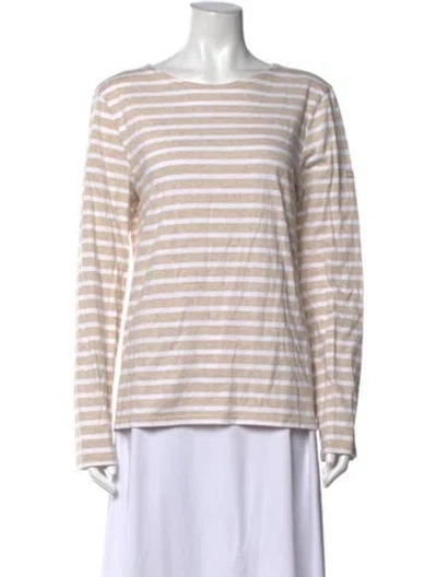 Pre-owned Saint James Striped Crew Neck T-shirt In Neutrals