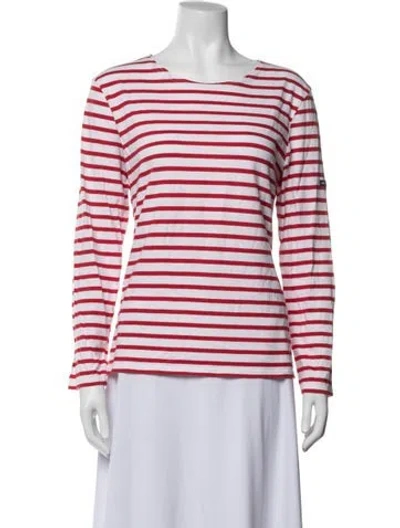 Pre-owned Saint James Striped Crew Neck T-shirt In Neutrals