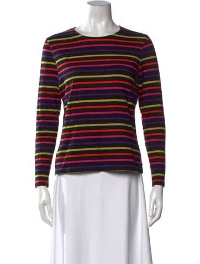 Pre-owned Saint James Striped Crew Neck T-shirt In Pink