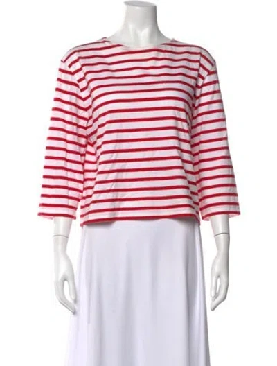 Pre-owned Saint James Striped Crew Neck T-shirt In Pink
