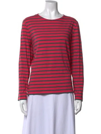 Pre-owned Saint James Striped Crew Neck T-shirt In Pink
