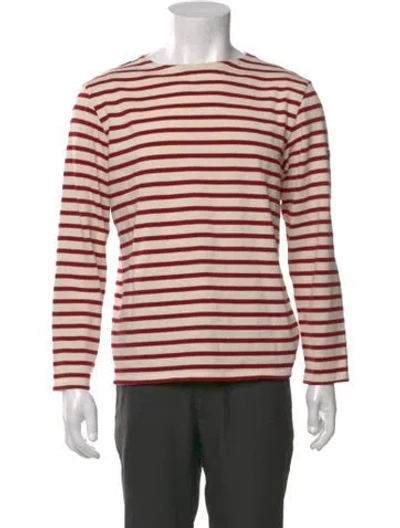 Pre-owned Saint James Striped Crew Neck T-shirt In Red