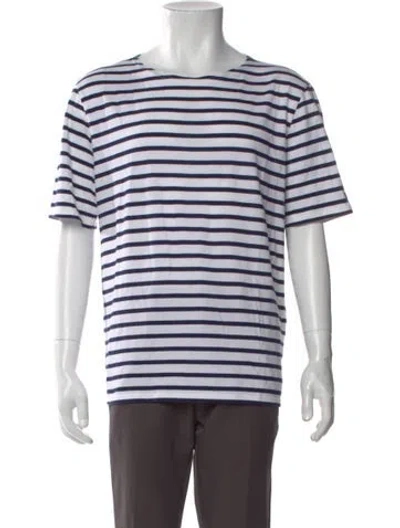 Pre-owned Saint James Striped Crew Neck T-shirt In White