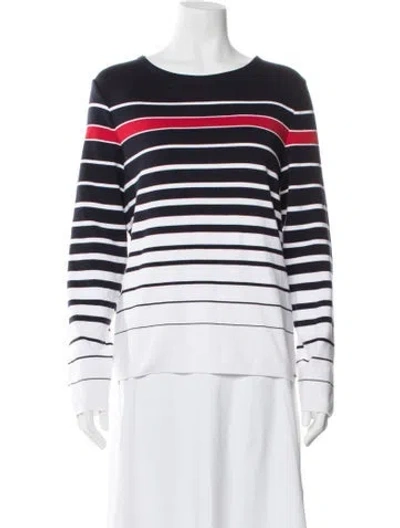 Pre-owned Saint James Striped Crew Neck T-shirt In White