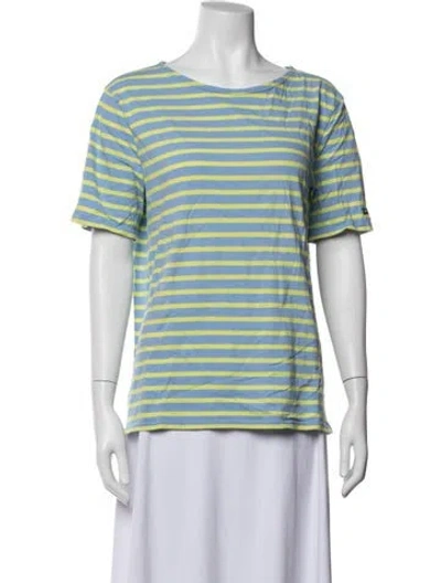 Pre-owned Saint James Striped Crew Neck T-shirt In White