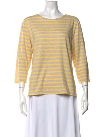 Pre-owned Saint James Striped Crew Neck T-shirt In Yellow