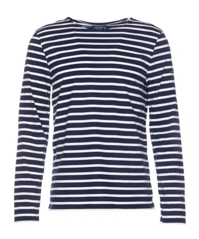 Saint James Striped Crewneck T-shirt In Blue