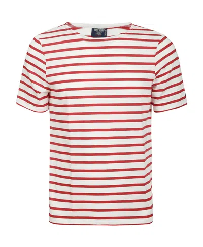 Saint James Striped Crewneck T-shirt In White