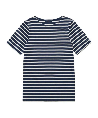 Saint James Striped Crewneck T-shirt In Blue