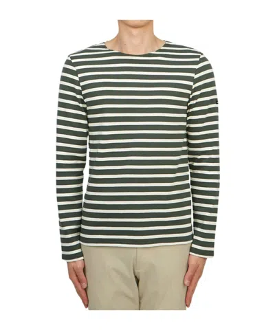 Saint James Striped Graphic T-shirt In Black