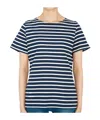 Saint James Levant Modern Navy Blue White T-shirt In Black
