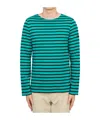 Saint James Striped Graphic T-shirt In Green