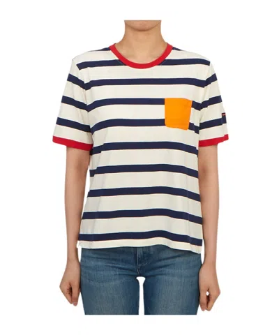 Saint James Striped Graphic T-shirt In White