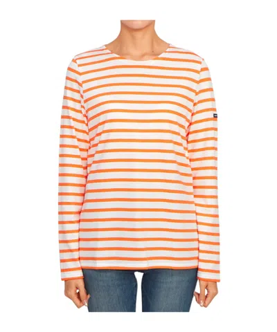 Saint James Striped Graphic T-shirt In Red