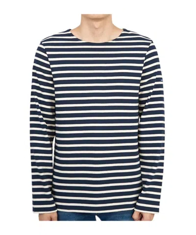 Saint James Striped Graphic T-shirt In Blue