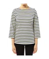 Saint James Striped Graphic T-shirt In Black