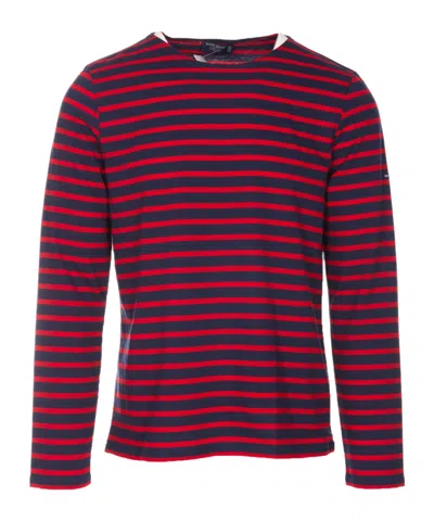 Saint James Striped Graphic T-shirt In Black
