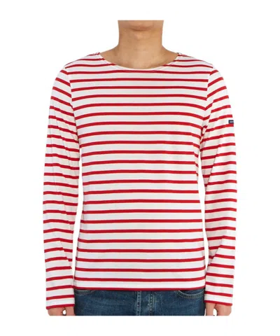 Saint James Striped Graphic T-shirt In White