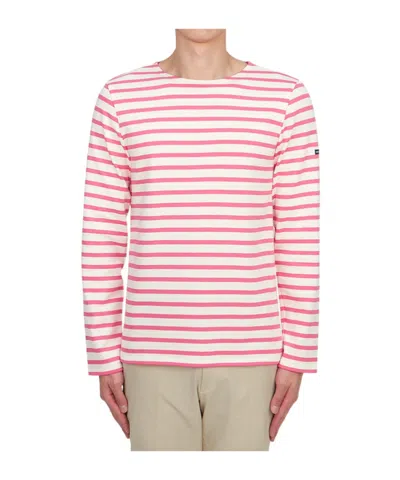 Saint James Striped Graphic T-shirt In Pink