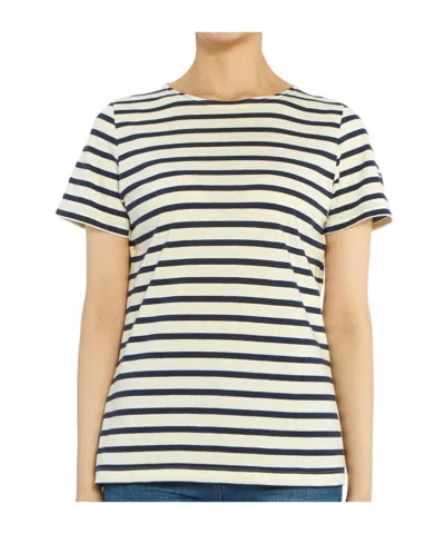 Saint James Striped Graphic T-shirt In White