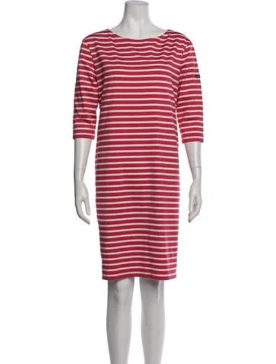 Pre-owned Saint James Striped Knee-length Dress W/ Tags In Pink