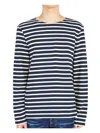 Saint James Striped Embroidered Cotton T-shirt In Blue