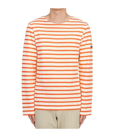 Saint James Striped Long-sleeved T-shirt In Orange
