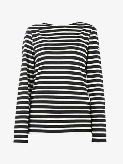 Saint James Striped Long-sleeved T-shirt In Black
