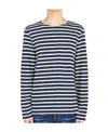 Saint James Striped Embroidered Cotton T-shirt In Blue
