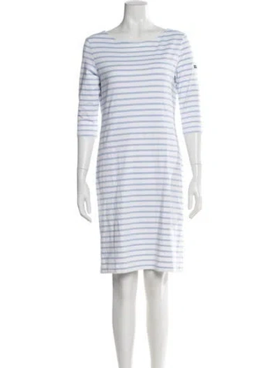 Pre-owned Saint James Striped Mini Dress In Blue