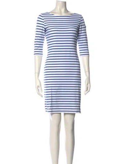 Pre-owned Saint James Striped Mini Dress In Blue