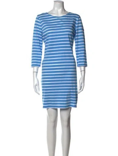 Pre-owned Saint James Striped Mini Dress In Blue