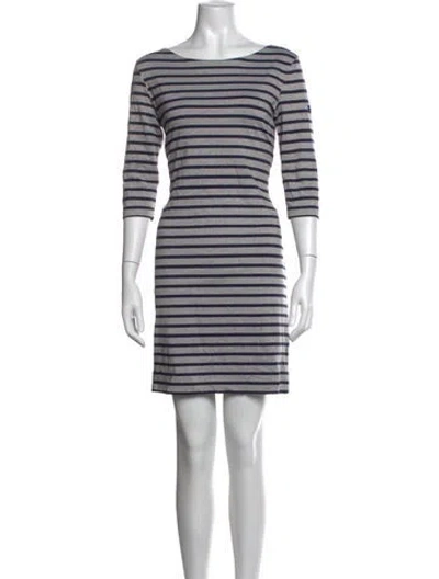 Pre-owned Saint James Striped Mini Dress In Blue/grey