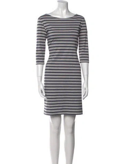 Pre-owned Saint James Striped Mini Dress In Gray